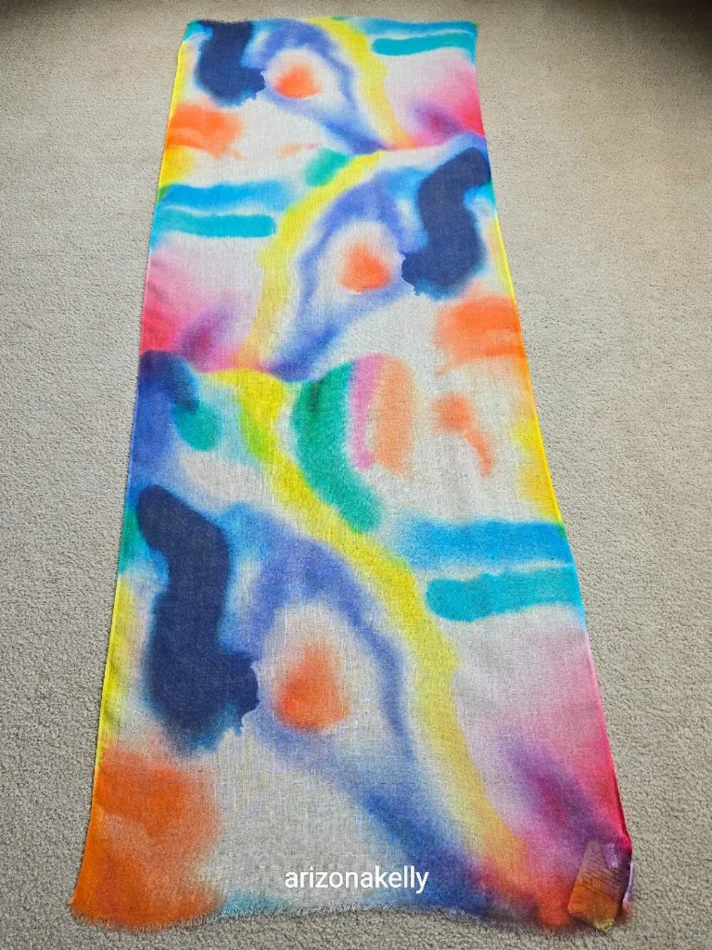 NWT Linen Scarf Vibrant Colorful Tradition Textiles